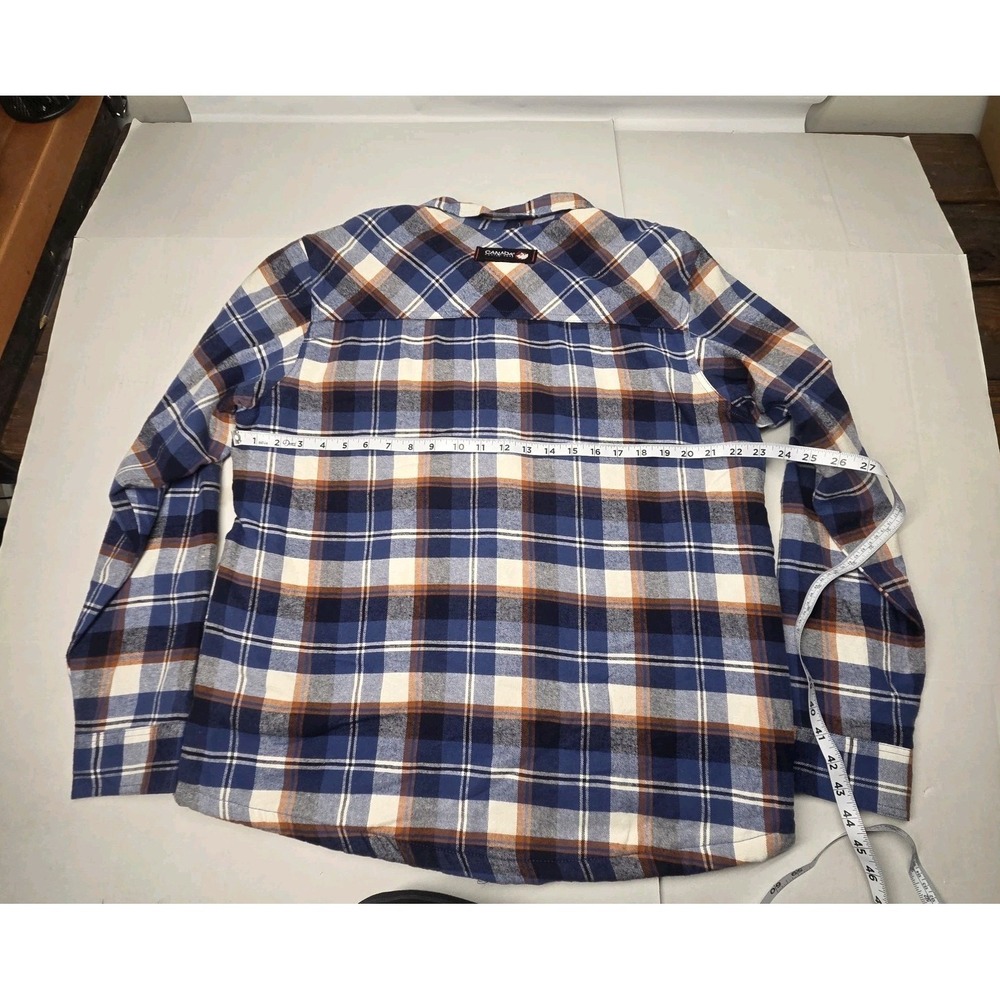 Canada Weathergear Blue & Red Checkered Flannel Jacket/ Shirt Fleeced Lined Sz L - Picture 11 of 16